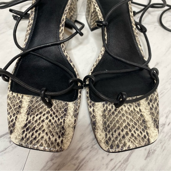 Marc Fisher Jacinda Lace Up Snake Heeled Sandal 8.5 M - Picture 9 of 13